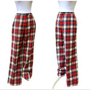 Vintage Pendleton Red Plaid 100% Wool Wide Leg High Waisted Pants Youth 13-14